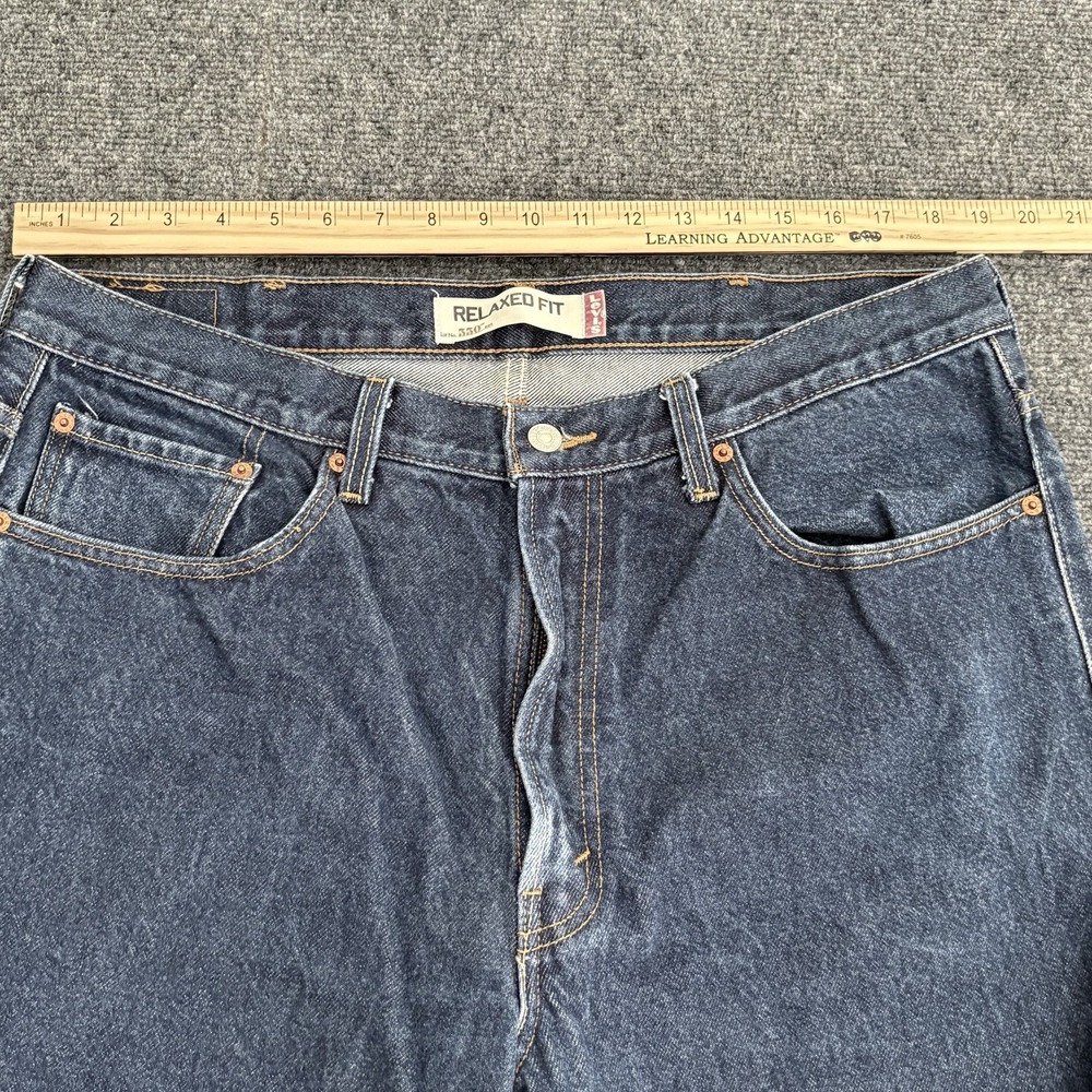 VINTAGE Levis Jeans Mens 38x32 Blue Denim Pants 550 Relaxed Red Tab Rodeo Y2K - Picture 9 of 13